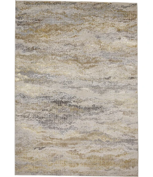 Feizy AURA 3735F IN GOLD/GRAY 2' 10" X 7' 10" Runner Area Rug