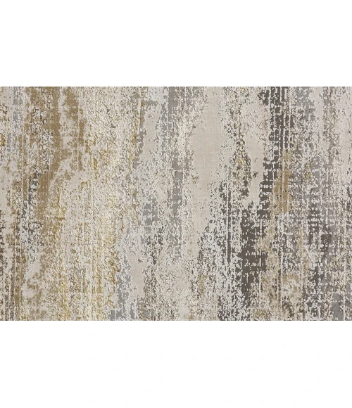 Feizy AURA 3735F IN GOLD/GRAY 2' 10" X 7' 10" Runner Area Rug
