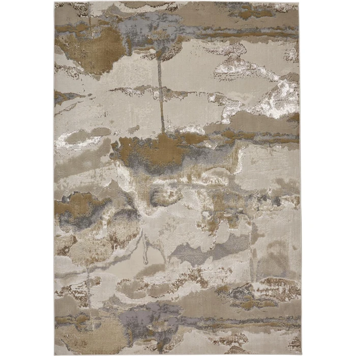 Feizy AURA 3737F IN GOLD/GRAY 1' 8" X 2' 10" Sample Area Rug