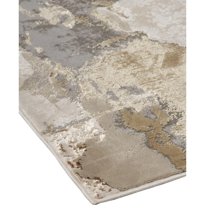 Feizy AURA 3737F IN GOLD/GRAY 1' 8" X 2' 10" Sample Area Rug