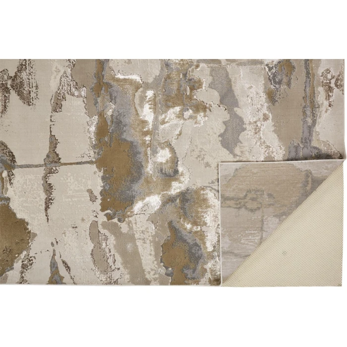 Feizy AURA 3737F IN GOLD/GRAY 1' 8" X 2' 10" Sample Area Rug