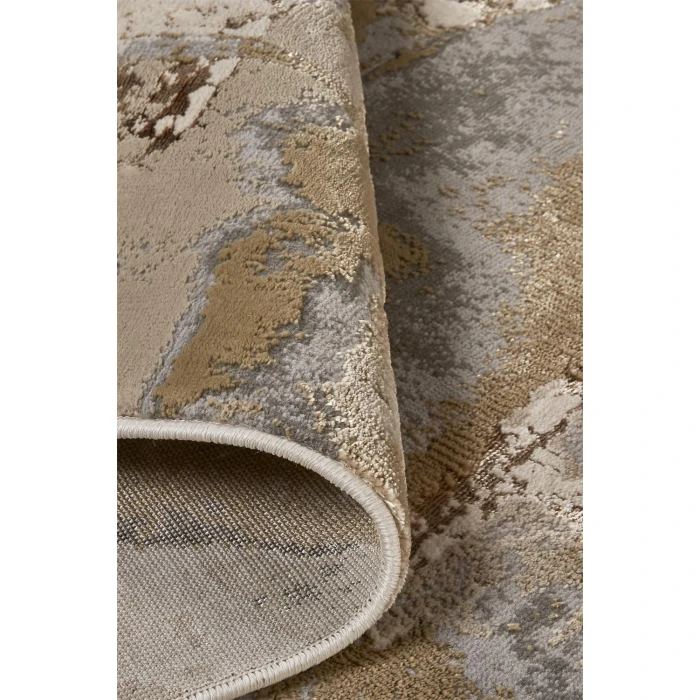 Feizy AURA 3737F IN GOLD/GRAY 1' 8" X 2' 10" Sample Area Rug