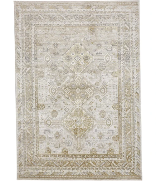 Feizy AURA 3738F IN GOLD/IVORY 1' 8" X 2' 10" Sample Area Rug
