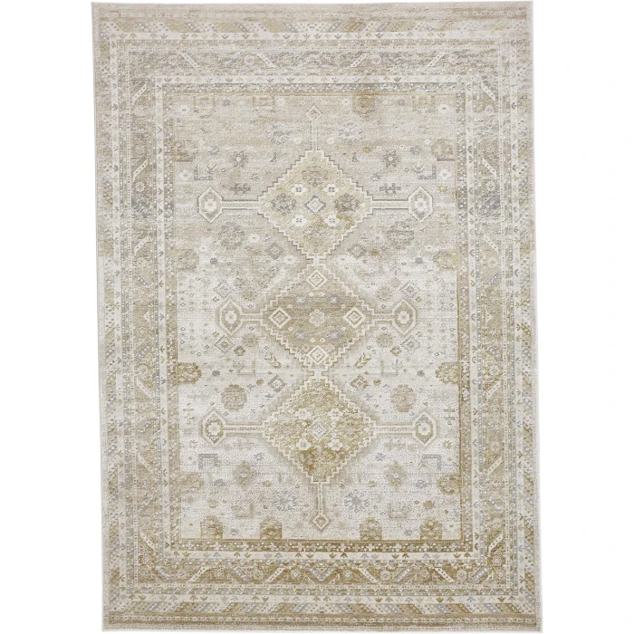 Feizy AURA 3738F IN GOLD/IVORY 1' 8" X 2' 10" Sample Area Rug