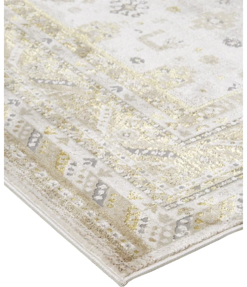 Feizy AURA 3738F IN GOLD/IVORY 1' 8" X 2' 10" Sample Area Rug
