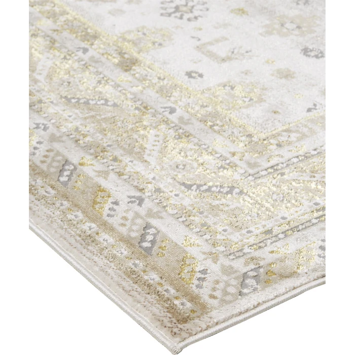 Feizy AURA 3738F IN GOLD/IVORY 1' 8" X 2' 10" Sample Area Rug