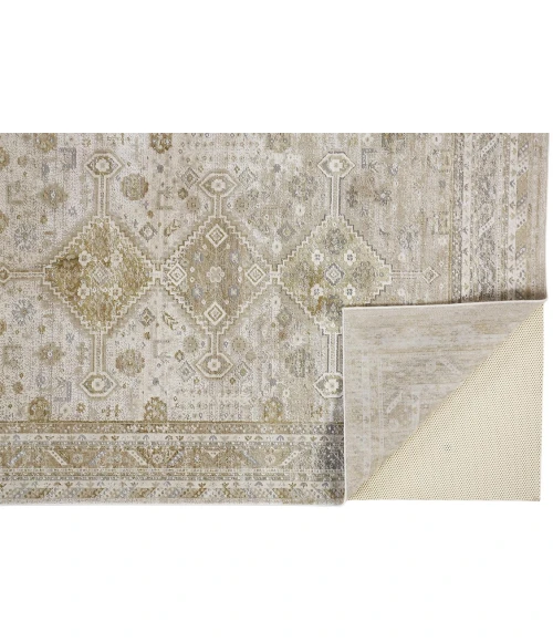 Feizy AURA 3738F IN GOLD/IVORY 1' 8" X 2' 10" Sample Area Rug