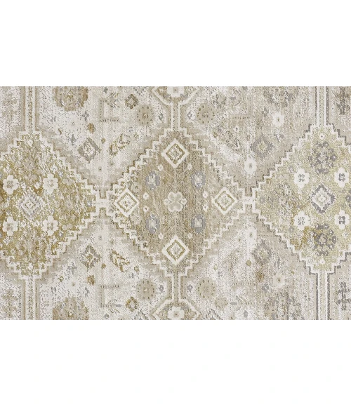 Feizy AURA 3738F IN GOLD/IVORY 1' 8" X 2' 10" Sample Area Rug