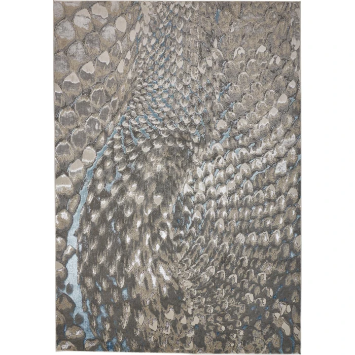 Feizy AZURE 3403F IN BLUE/SILVER 1' 8" X 2' 10" Sample Area Rug