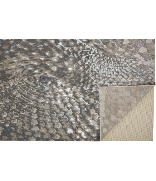 Feizy AZURE 3403F IN BLUE/SILVER 6' 7" X 9' 6" Area Rug