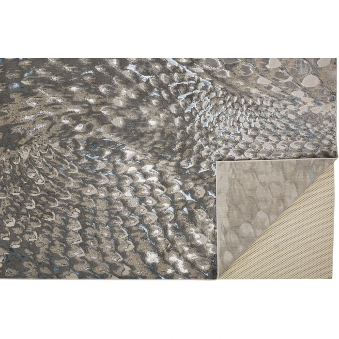 Feizy AZURE 3403F IN BLUE/SILVER 1' 8" X 2' 10" Sample Area Rug