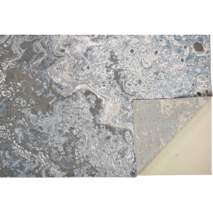 Feizy AZURE 3405F IN SILVER/BLUE 1' 8" X 2' 10" Sample Area Rug