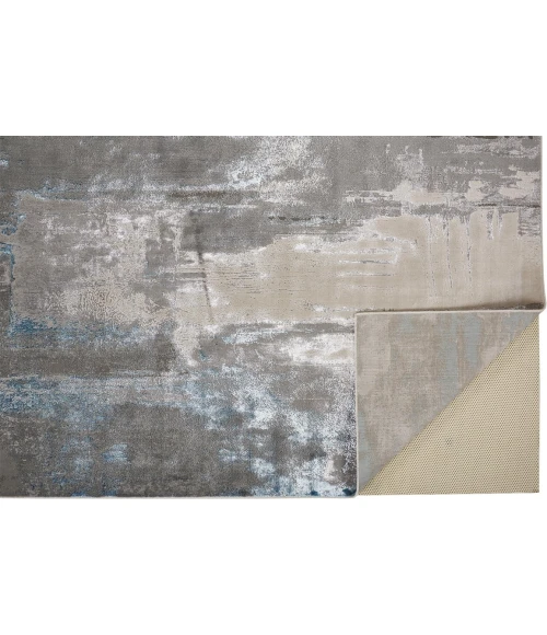 Feizy AZURE 3406F IN BEIGE/BLUE 2' 10" X 7' 10" Runner Area Rug