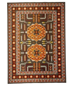 Feizy Foster 3754F ORANGE/GRAY Area Rug 10 ft. X 13 ft. 2 Rectangle