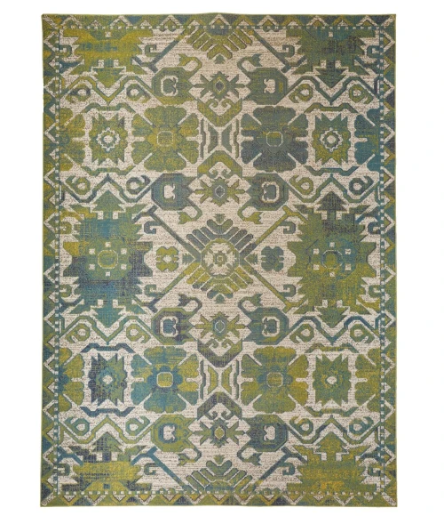Feizy FOSTER 3758F IN GREEN/BEIGE 10' X 13' 2" Area Rug