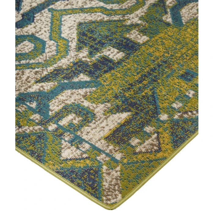 Feizy FOSTER 3758F IN GREEN/BEIGE 10' X 13' 2" Area Rug
