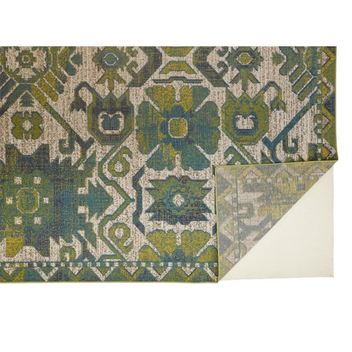 Feizy FOSTER 3758F IN GREEN/BEIGE 10' X 13' 2" Area Rug
