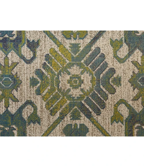 Feizy FOSTER 3758F IN GREEN/BEIGE 10' X 13' 2" Area Rug