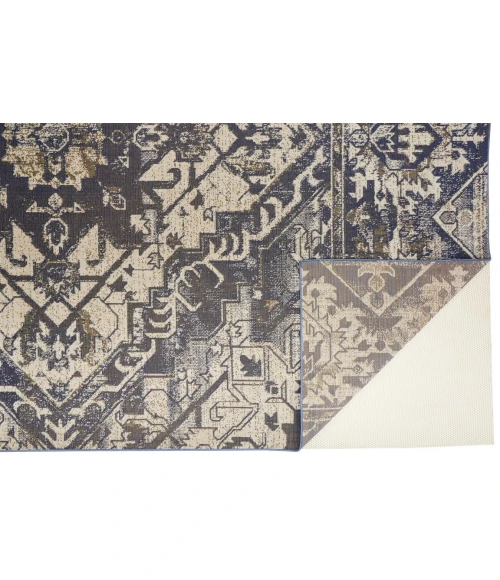 Feizy FOSTER 3760F IN BLUE/BEIGE 10' X 13' 2" Area Rug