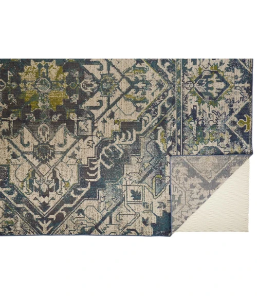 Feizy FOSTER 3760F IN GREEN/BEIGE 10' X 13' 2" Area Rug