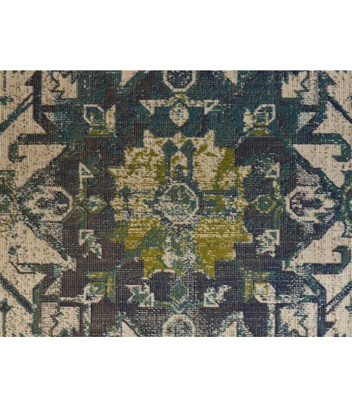 Feizy FOSTER 3760F IN GREEN/BEIGE 10' X 13' 2" Area Rug
