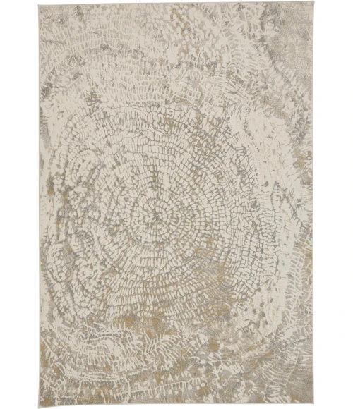 Feizy PARKER 3702F IN SILVER / IVORY 5' X 7' 6" Area Rug