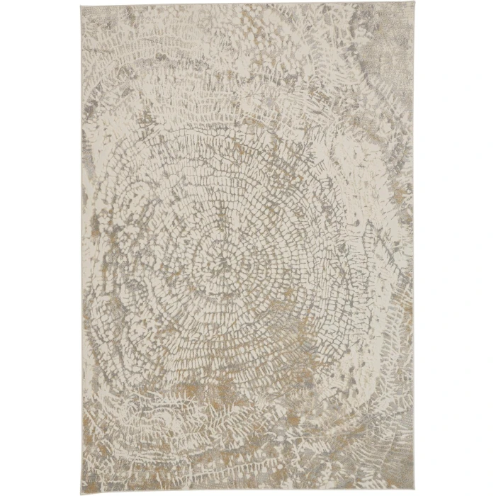 Feizy PARKER 3702F IN SILVER / IVORY 5' X 7' 6" Area Rug
