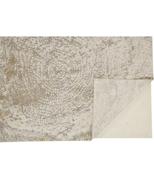 Feizy PARKER 3702F IN SILVER / IVORY 5' X 7' 6" Area Rug