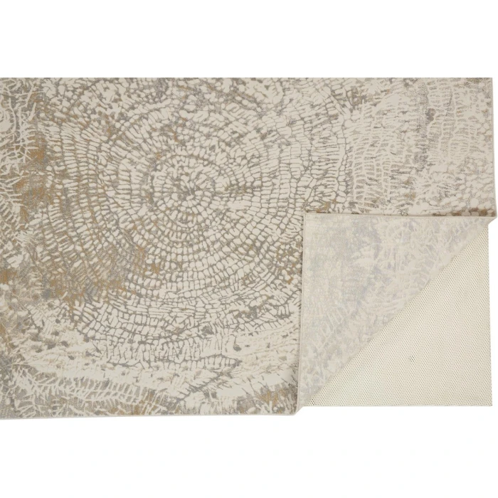Feizy PARKER 3702F IN SILVER / IVORY 5' X 7' 6" Area Rug