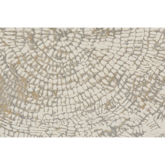 Feizy PARKER 3702F IN SILVER / IVORY 5' X 7' 6" Area Rug