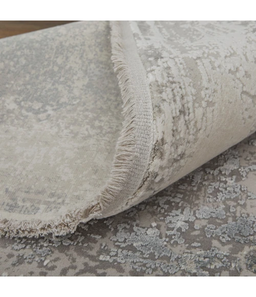 Feizy Cadiz Industrial Abstract, Taupe/Gray/Silver, 13' x 20' Area Rug