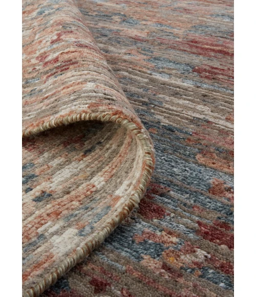 Feizy Conroe Luxe Abstract Hand-Knot Rug, Copper/Blue/Henna, 2ft x 3ft Accent Rug