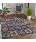 Feizy Nolan Vinatge Style Tribal Kazak Rug, Classic Blue/True Red, 12ft-10in x 15ft