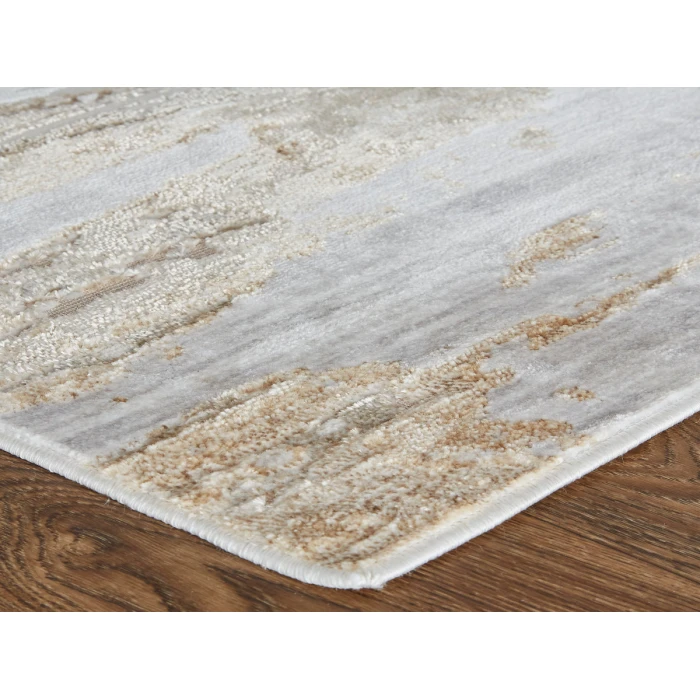 Feizy Laina Industrial Abstract, Tan/Ivory, 4' x 6' Area Rug