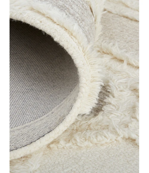 Feizy Anica Moroccan Wool Tufted Area Rug, Ivory/Taupe/Tan, Ivory, 2ft x 3ft Area Rug