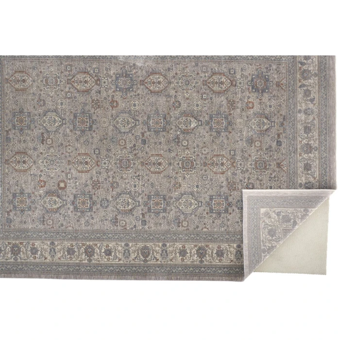 Feizy Marquette Rustic Persian Farmhouse Rug, Gray/Blue/Rust, 2ft - 8in x 12ft, Runner