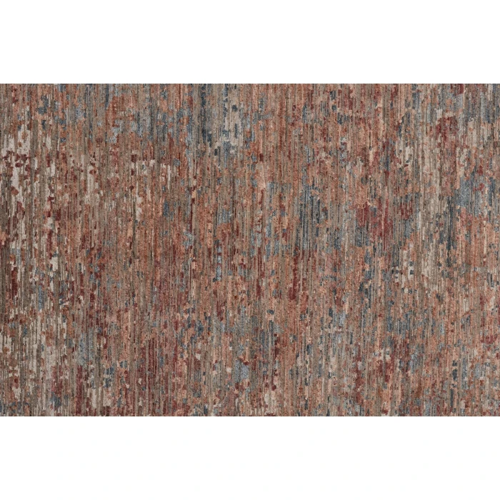 Feizy Conroe Luxe Abstract Hand Knot Rug, Copper/Blue/Henna, 2ft-6in x 8ft Runner