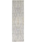 Feizy Elias Abstract Diamond Runner, High/Low, Silver Gray/Blue, 2ft - 9in x 8ft