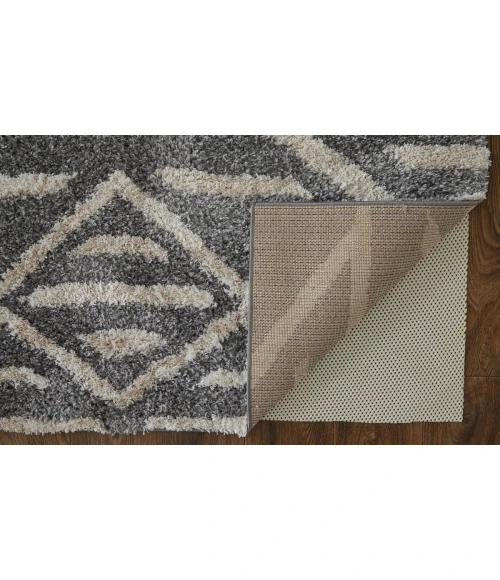 Feizy Mynka Bohemian & Eclectic Diamond, Gray/Ivory, 7'-11" x 10' Area Rug