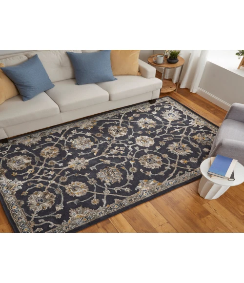 Feizy Prescott NAVY/GRAY PCT8940F 5 ft. X 8 ft. Rectangle Rug