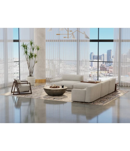 Feizy Pearson Ivory/Tan/Blue PRS39SEF 9ft. x 12ft. Rect. Rug