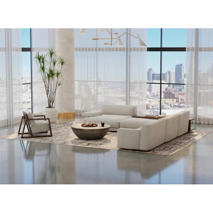 Feizy Pearson Ivory/Tan/Blue PRS39SEF 5ft. x 7ft.6in. Rect. Rug