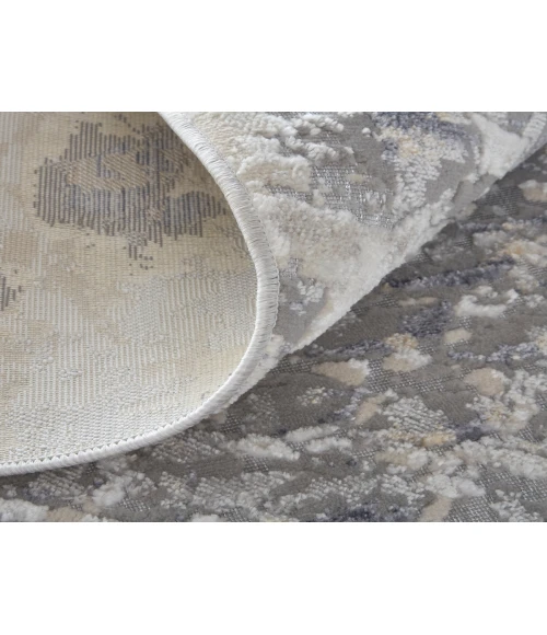 Feizy Laina Global Trellis & Lattice, Silver/Gray/Blue, 3' x 10' Runner