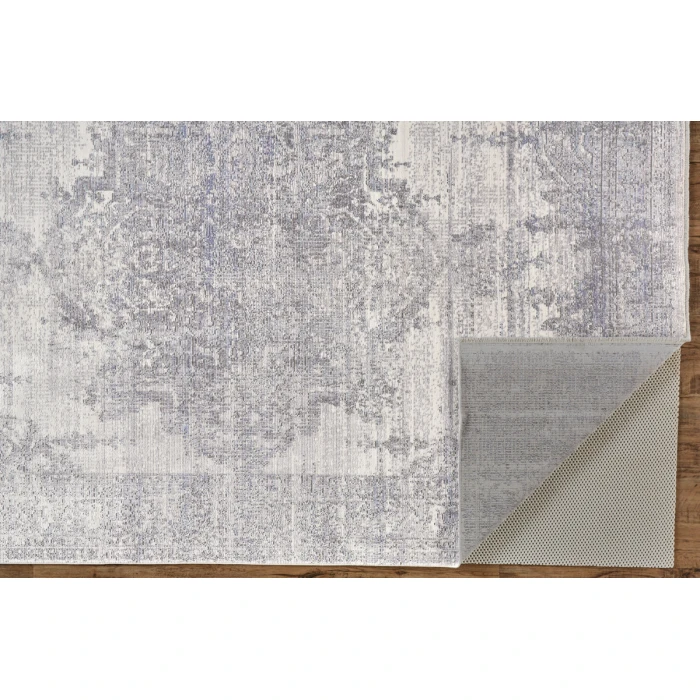 Feizy Cecily Vintage Medallion, Gray/Ivory/Taupe, 8' x 8' Square Square Rug