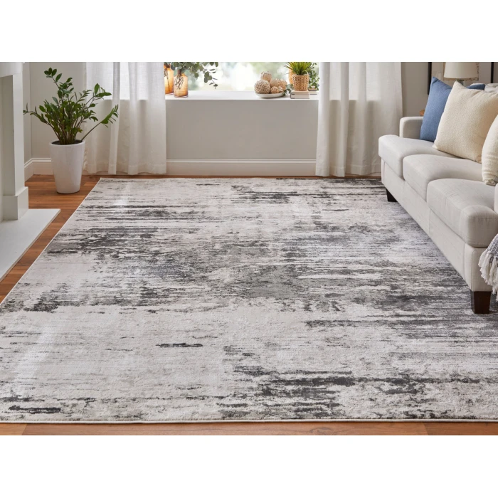 Feizy Prasad IVORY/CHARCOAL 67039N9F 8 ft. X 11 ft. Rectangle Rug