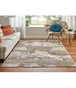 Feizy Aura GOLD/GRAY AUR3737F 5 ft. X 7 ft. Rectangle Rug