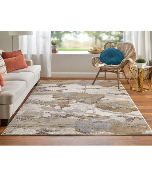 Feizy Aura GOLD/GRAY AUR3737F 5 ft. X 7 ft. Rectangle Rug