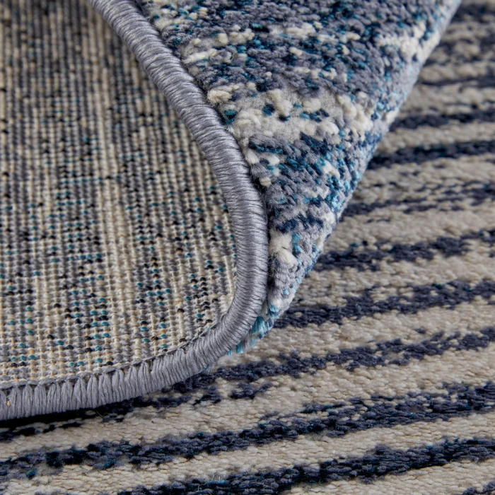 Feizy Indio Industrial Gradient & Ombre, Blue/Gray/Ivory, 2'-10" x 7'-10" Runner