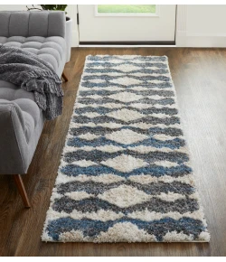 Feizy Mynka 39IFF BLUE/GRAY Area Rug 2 ft. 6 in. X 8 ft. Runner