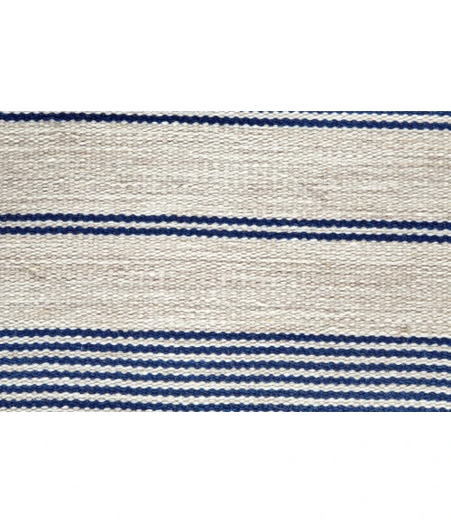 Feizy Duprine Casual Stripes, White/Ivory/Blue, 10' x 14' Area Rug